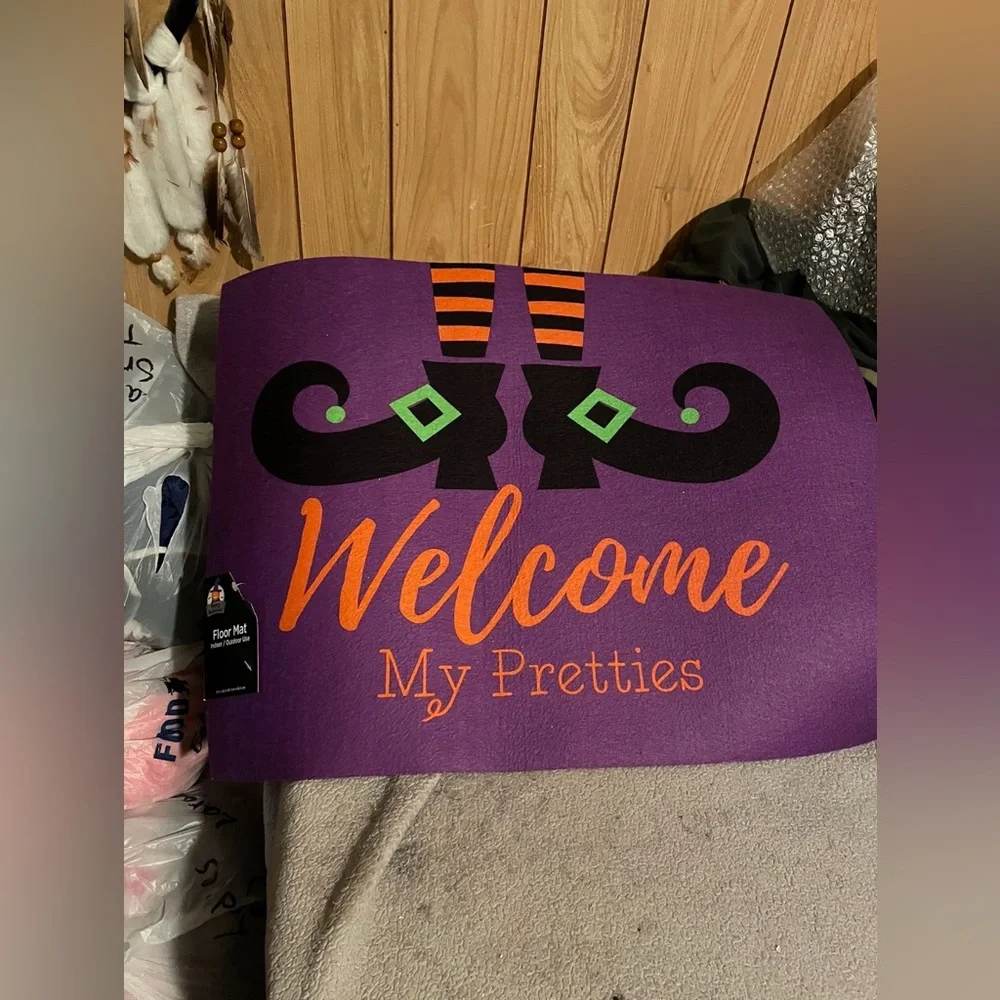 Purple Halloween Welcome Mat